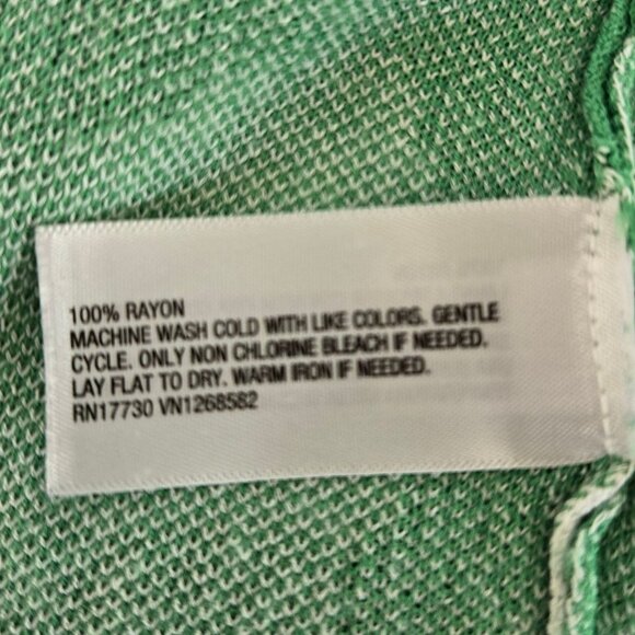 Diane Von Furstenberg XS Green & White Ginko Leaf Wrap Sweater Top Dress - Picture 13 of 16